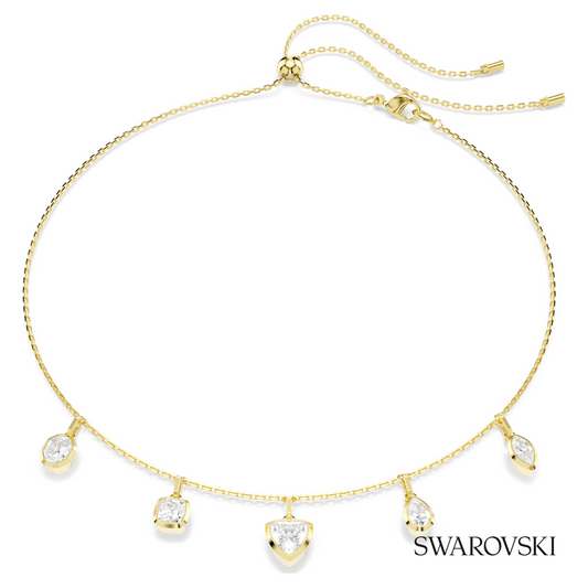 Imber necklace, Mixed cuts, White, 18K gold finish – item 5705463