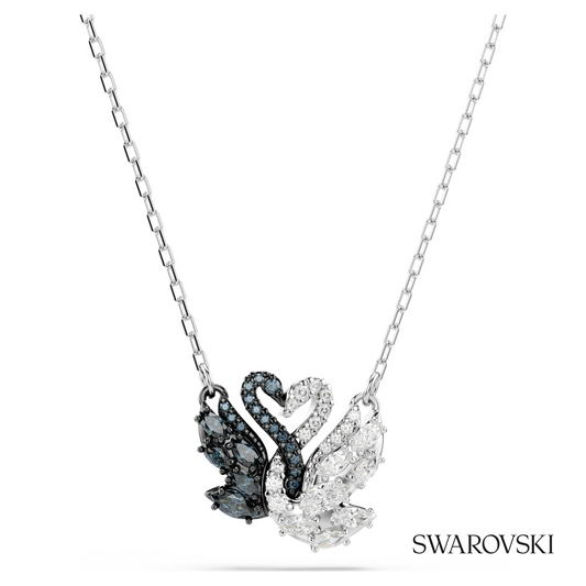 Swan pendant, Swan, Black, Mixed metal finish – item 5705721