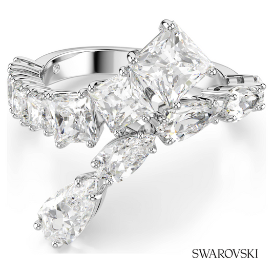Swarovski Matrix ring, Mixed cuts, White, Rhodium plated – item 5705759