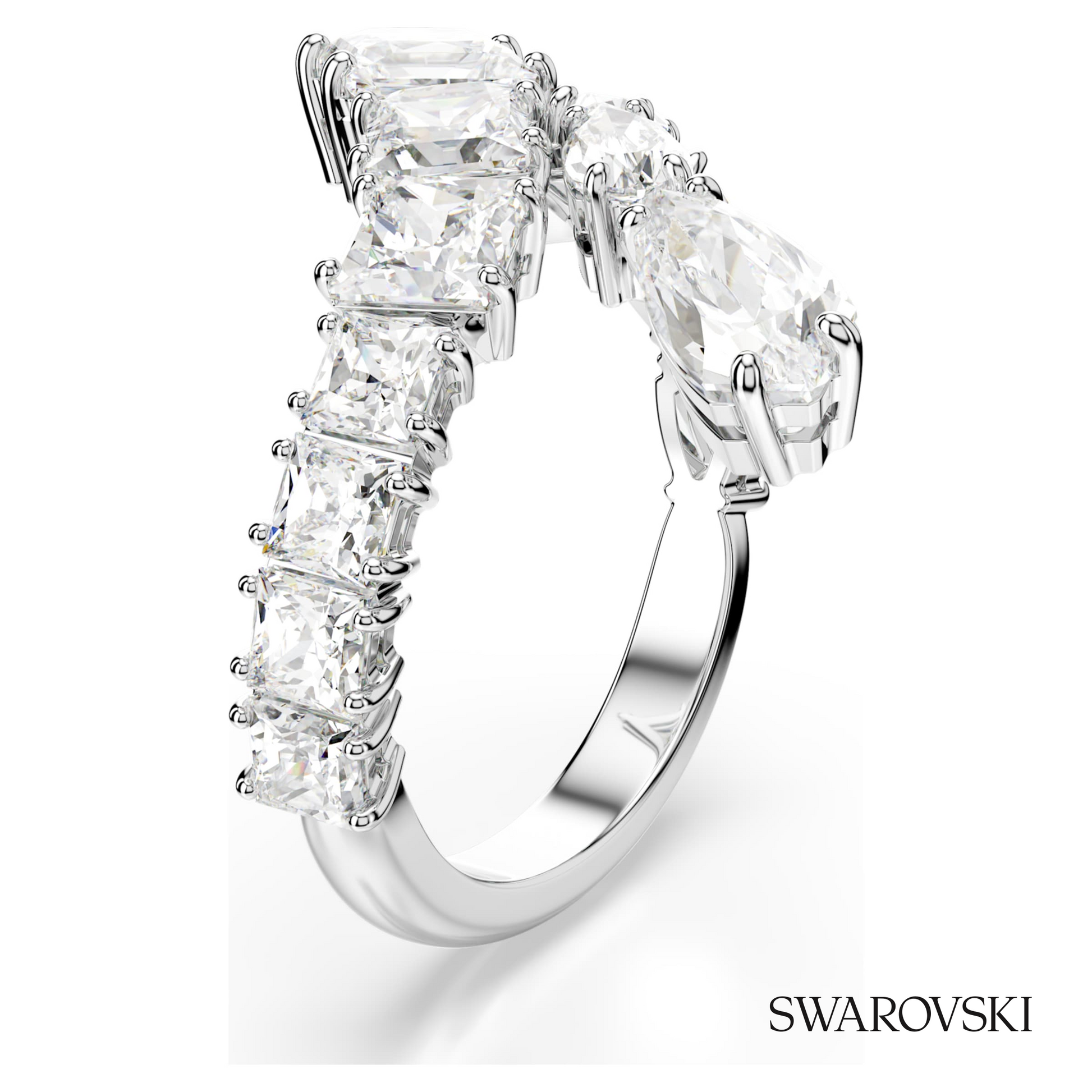 Swarovski Matrix ring, Mixed cuts, White, Rhodium plated – item 5705759 image 2