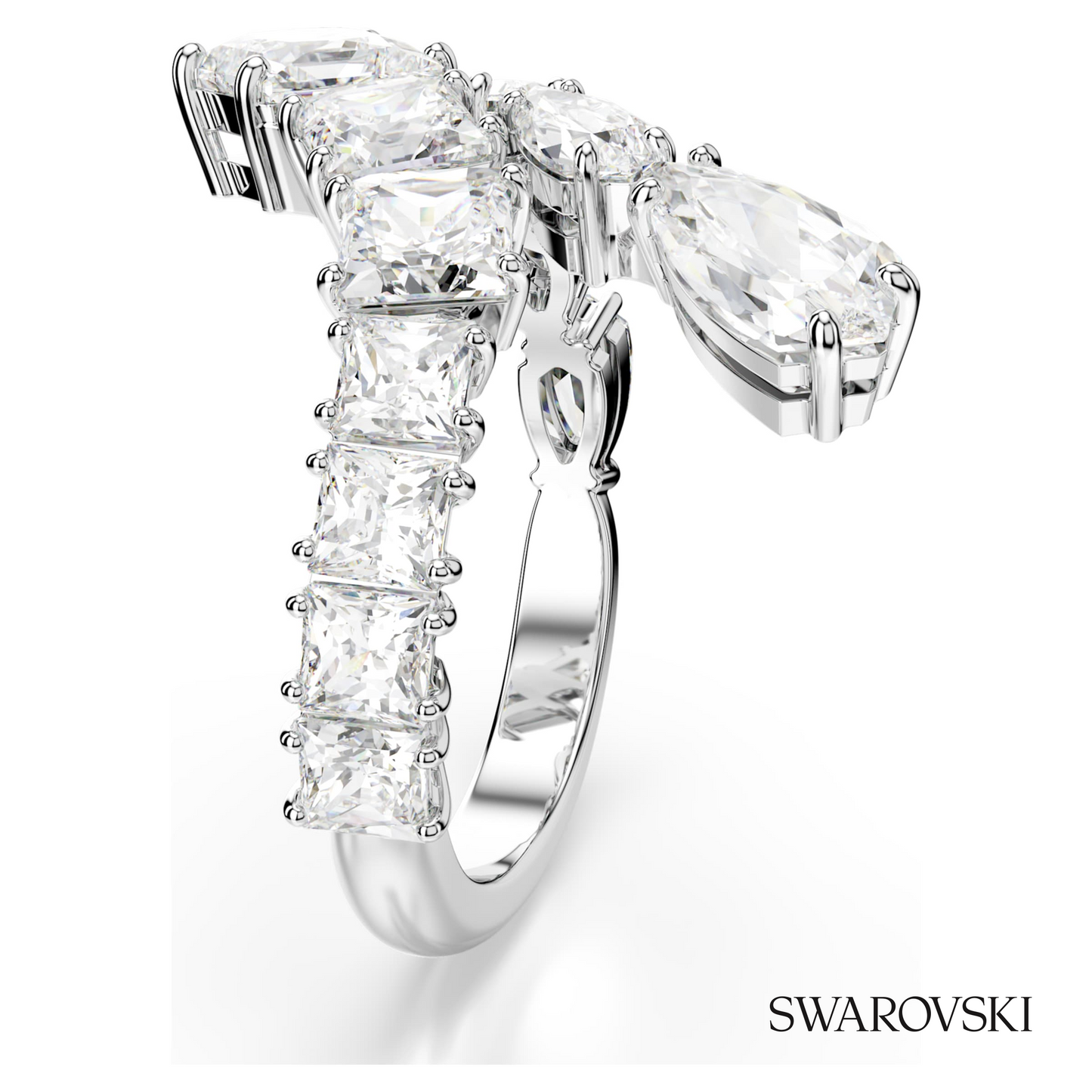 Swarovski Matrix ring, Mixed cuts, White, Rhodium plated – item 5705759 image 3