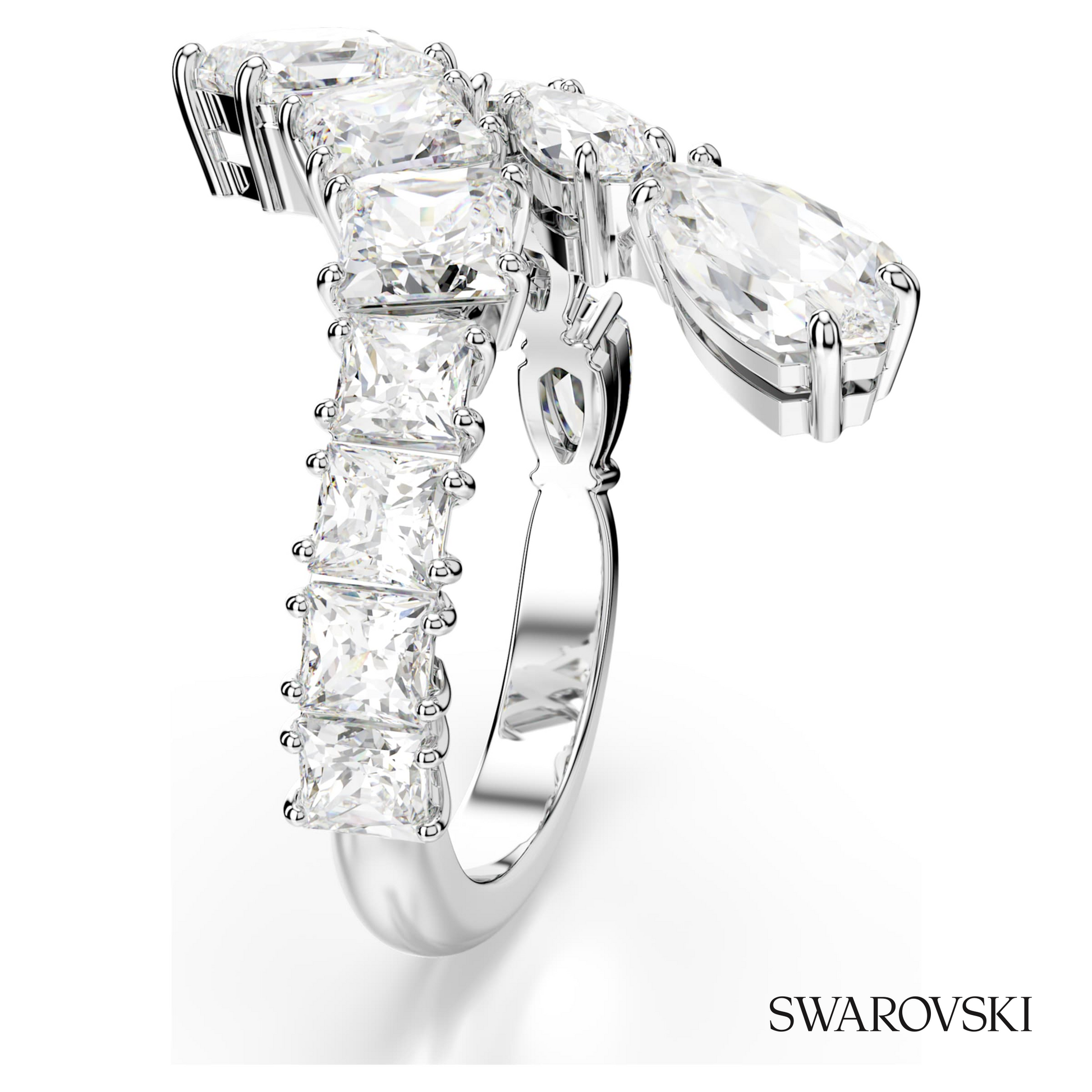 Swarovski Matrix ring, Mixed cuts, White, Rhodium plated – item 5705759 image 3