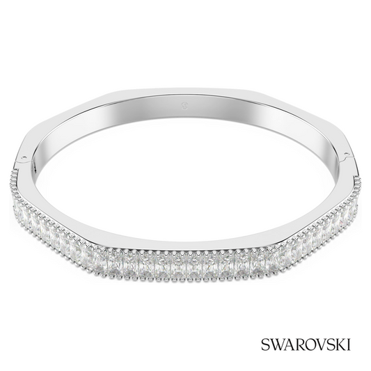Matrix bangle, Baguette cut, Octagon shape, White, Rhodium plated – item 5705784