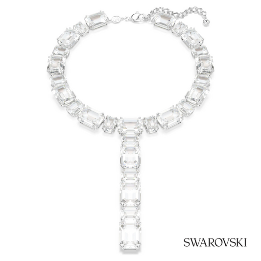 Millenia necklace, Mixed cuts, White, Rhodium plated – item 5705799