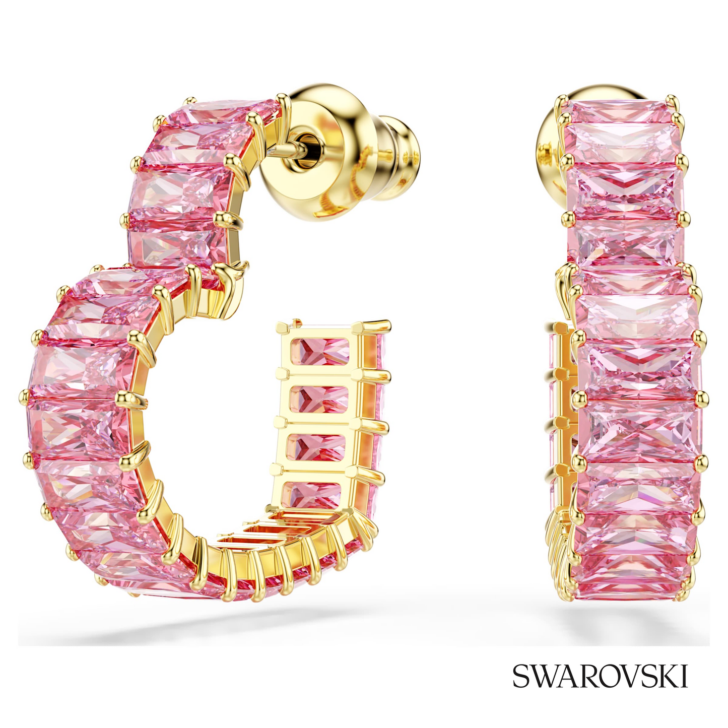 Swarovski Matrix hoop earrings, Baguette cut, Motif – item 5706340