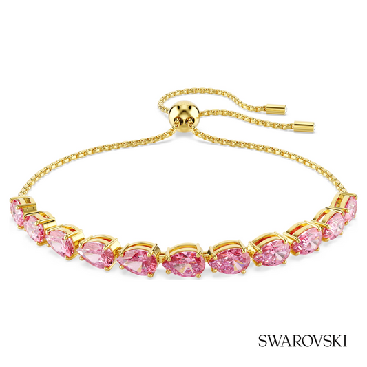 Matrix bracelet, Pear cut, Pink, 18K gold finish – item 5707187