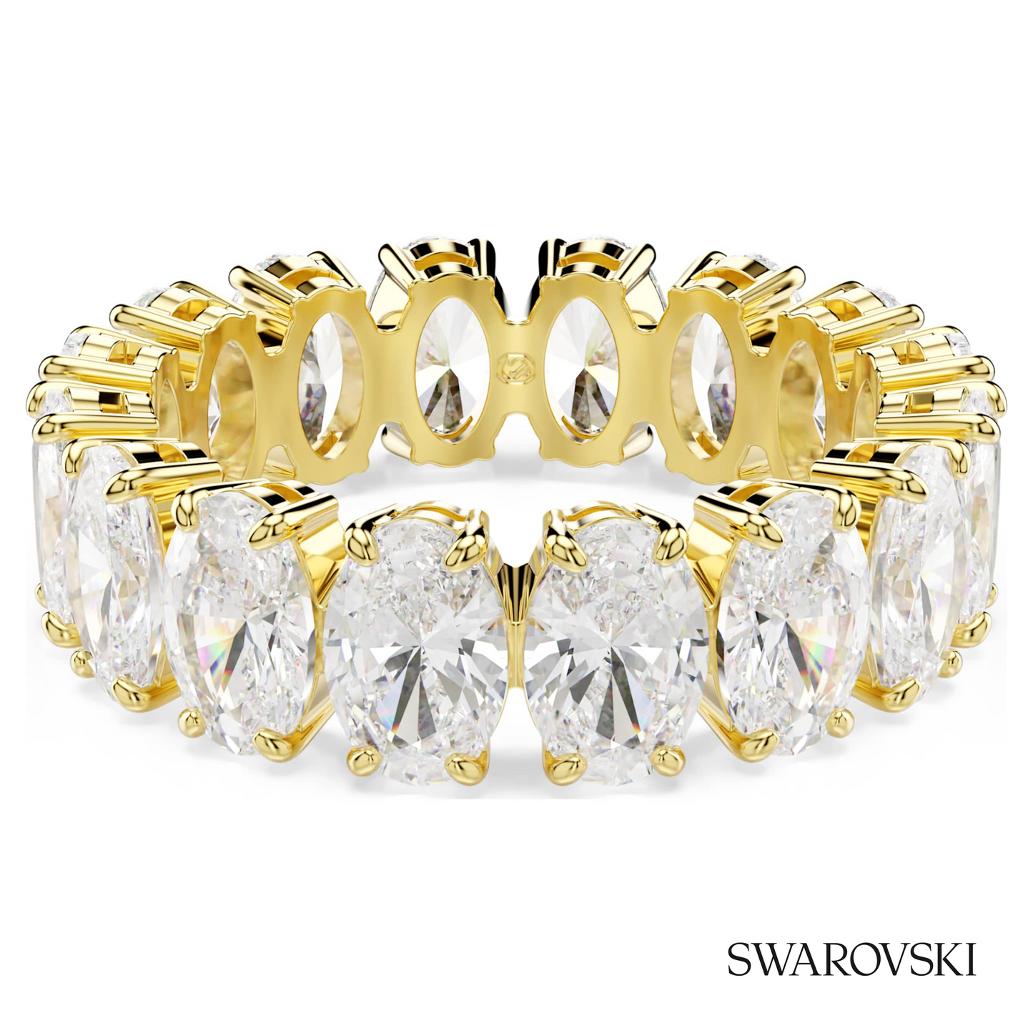 Swarovski Matrix ring, Oval cut, White, 18K gold finish – item 5707188