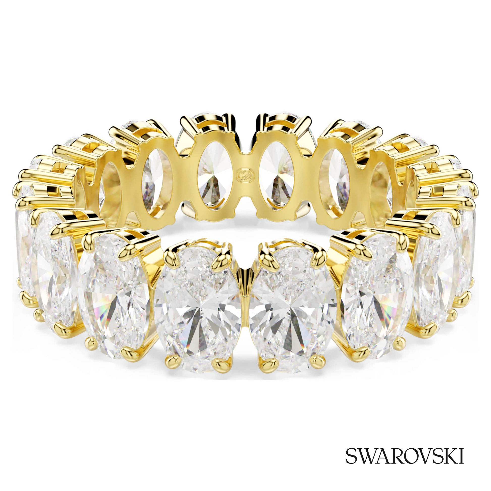 Swarovski Matrix ring, Oval cut, White, 18K gold finish – item 5707188