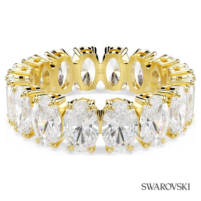 Swarovski Matrix ring, Oval cut, White, 18K gold finish – item 5707188
