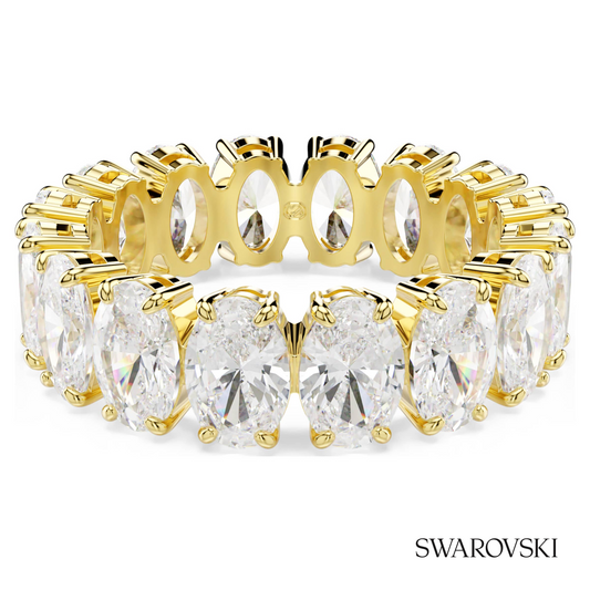 Swarovski Matrix ring, Oval cut, White, 18K gold finish – item 5707188