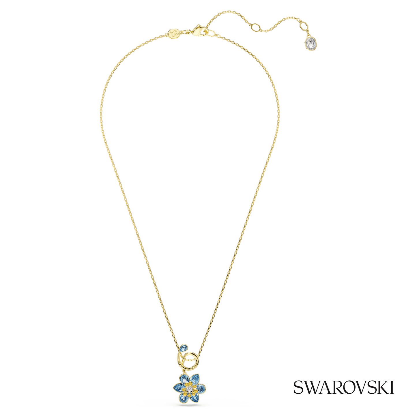 Swarovski Idyllia pendant, Mixed cuts, Flower, Blue, 18K – item 5709029 image 2