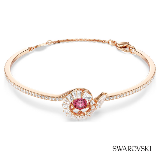 Snake bangle, Mixed cuts, Year of the Snake, Red, 18K rose gold finish – item 5709088