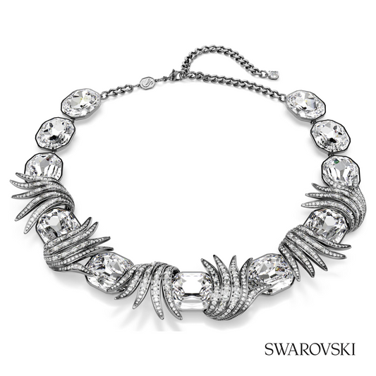 The Vienna Collection necklace, Feather, White, Ruthenium plated – item 5709259