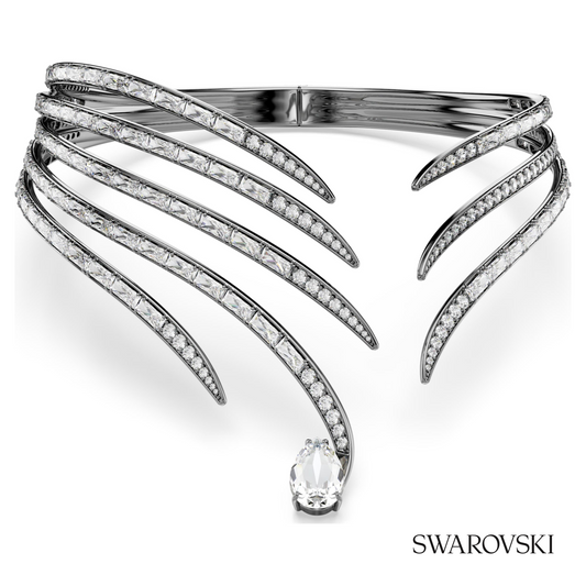 The Vienna Collection choker, Feather, White, Ruthenium plated – item 5709270