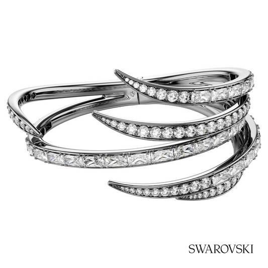 The Vienna Collection bangle, Feather, White, Ruthenium plated – item 5709271