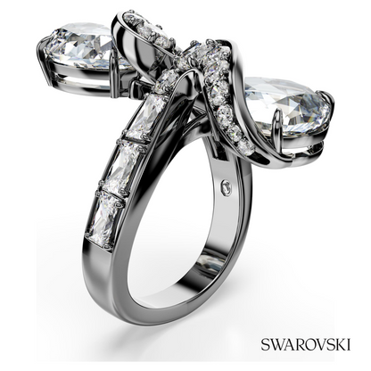 The Vienna Collection open ring, Feather, White, Ruthenium plated – item 5709272 – view 2