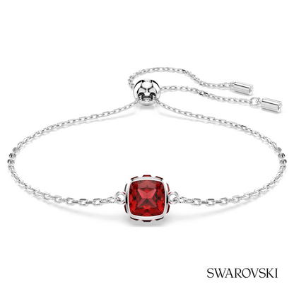 Swarovski Birthstone bracelet, Square cut, January, Red – item 5710514