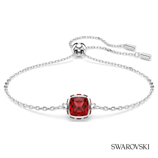 Swarovski Birthstone bracelet, Square cut, January, Red – item 5710514