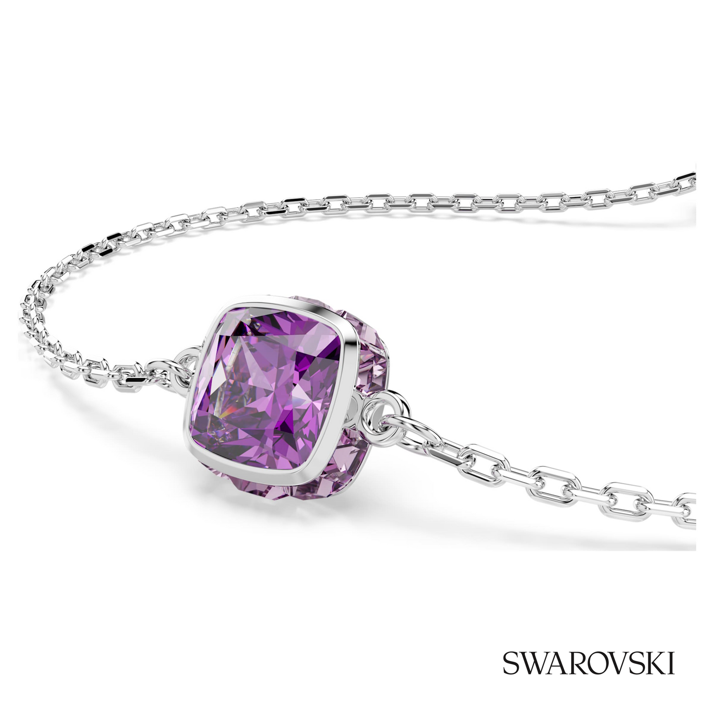 Swarovski Birthstone bracelet, Square cut, February – item 5710519 image 2