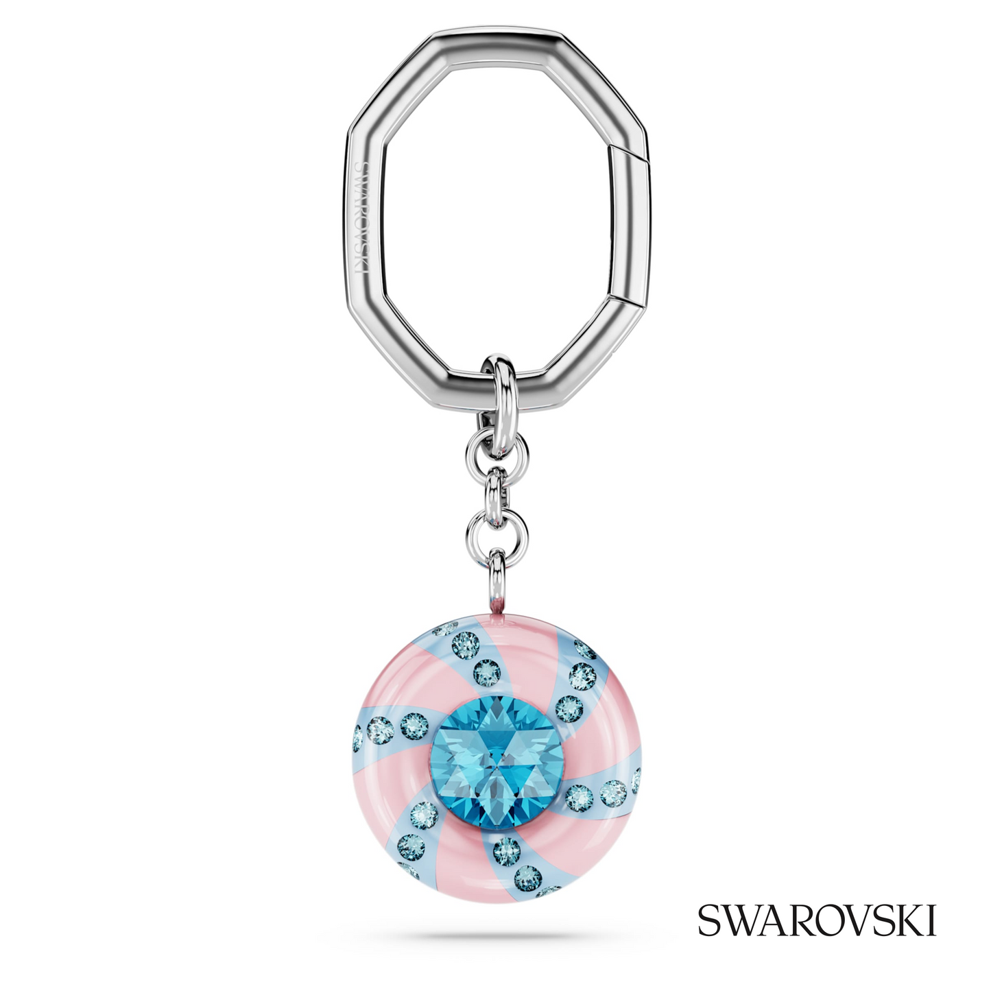 Swarovski Key ring, Round cut, Multicolored, Rhodium plated – item 5713885
