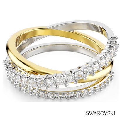 Hyperbola ring, Mixed cuts, White, Mixed metal finish – item 5714161