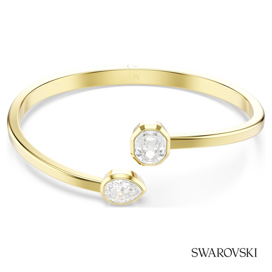 Imber bangle, Mixed cuts, White, 18K gold finish – item 5714314