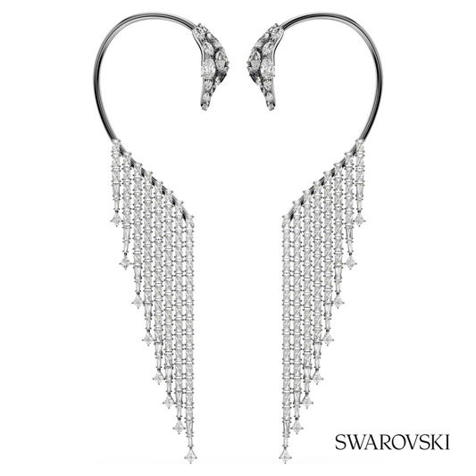 The Vienna Collection ear cuffs, Swan, White, Ruthenium plated – item 5714555