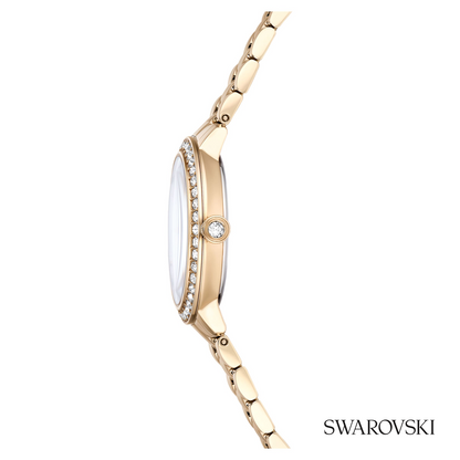 Matrix 3-link watch, Swiss Made, Metal bracelet, Gold tone, Champagne gold-tone finish