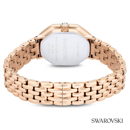 Dextera octagon watch, Swiss Made, Metal bracelet, Gold tone