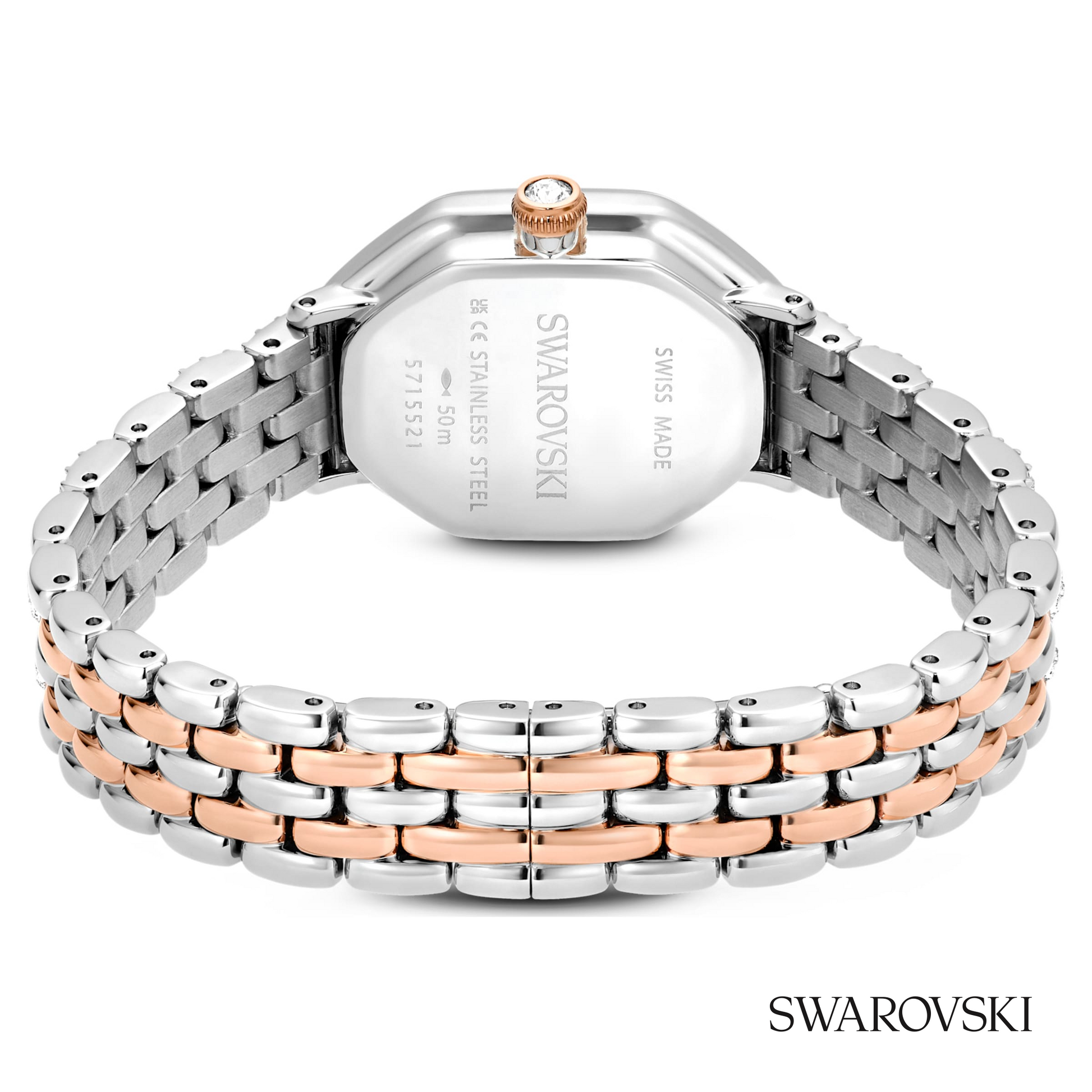 Dextera octagon watch, Swiss Made, Metal bracelet