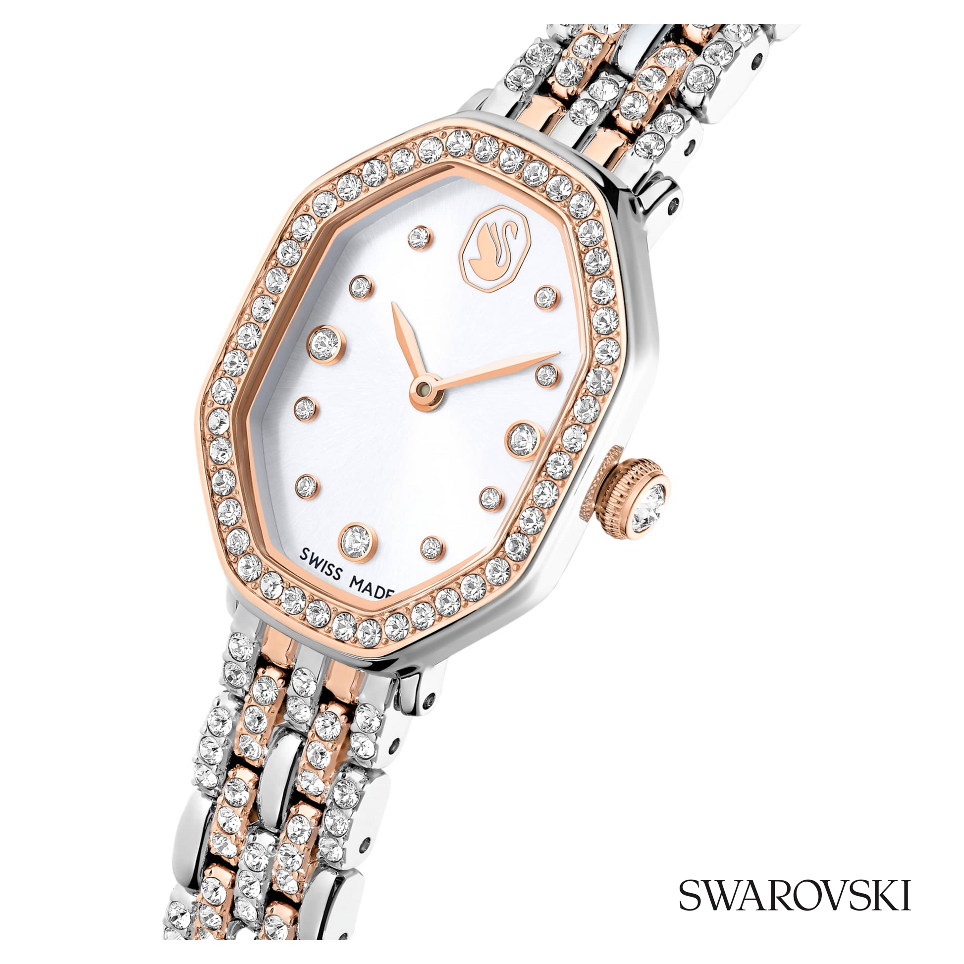 Dextera octagon watch, Swiss Made, Metal bracelet
