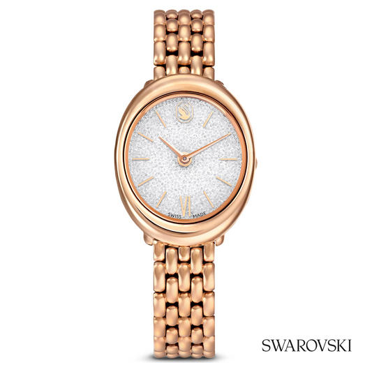 Imber oval watch, Swiss Made, Metal bracelet, Gold tone