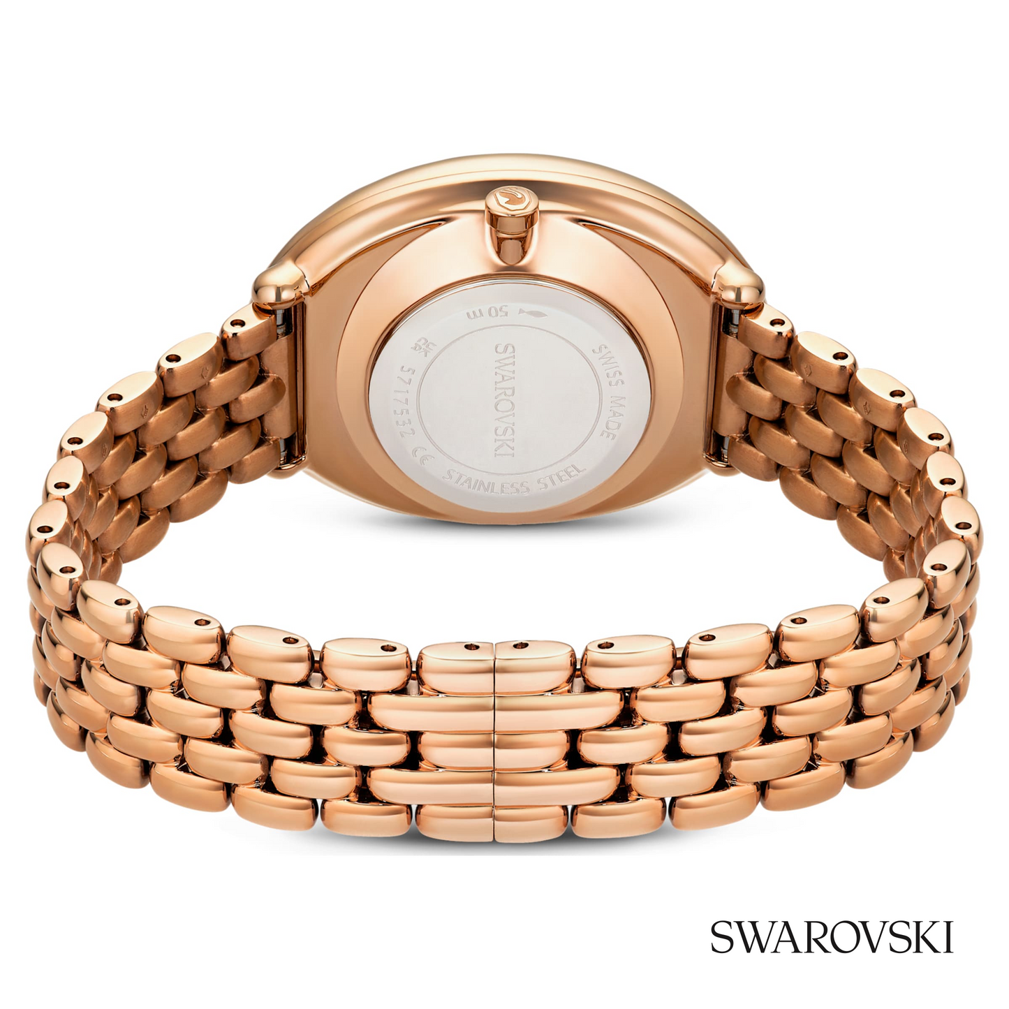Imber oval watch, Swiss Made, Metal bracelet, Gold tone
