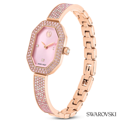 Dextera bangle watch, Swiss Made, Metal bracelet, Rose gold-tone plated