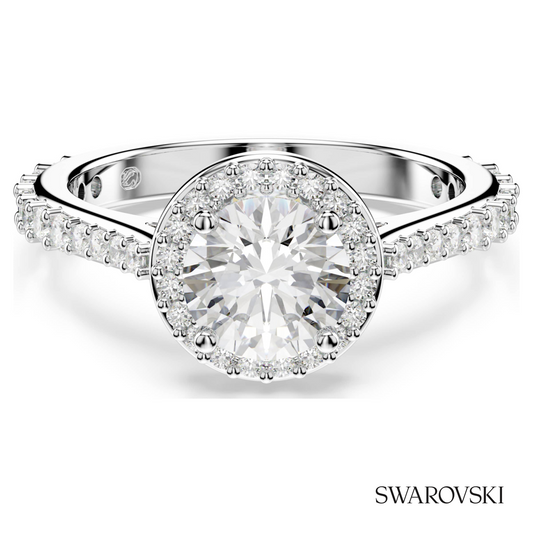 Una Angelic ring, Round cut, White, Silver-tone finish – item 5717927