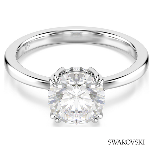 Stilla cocktail ring, Round cut, White, Silver-tone finish – item 5717938