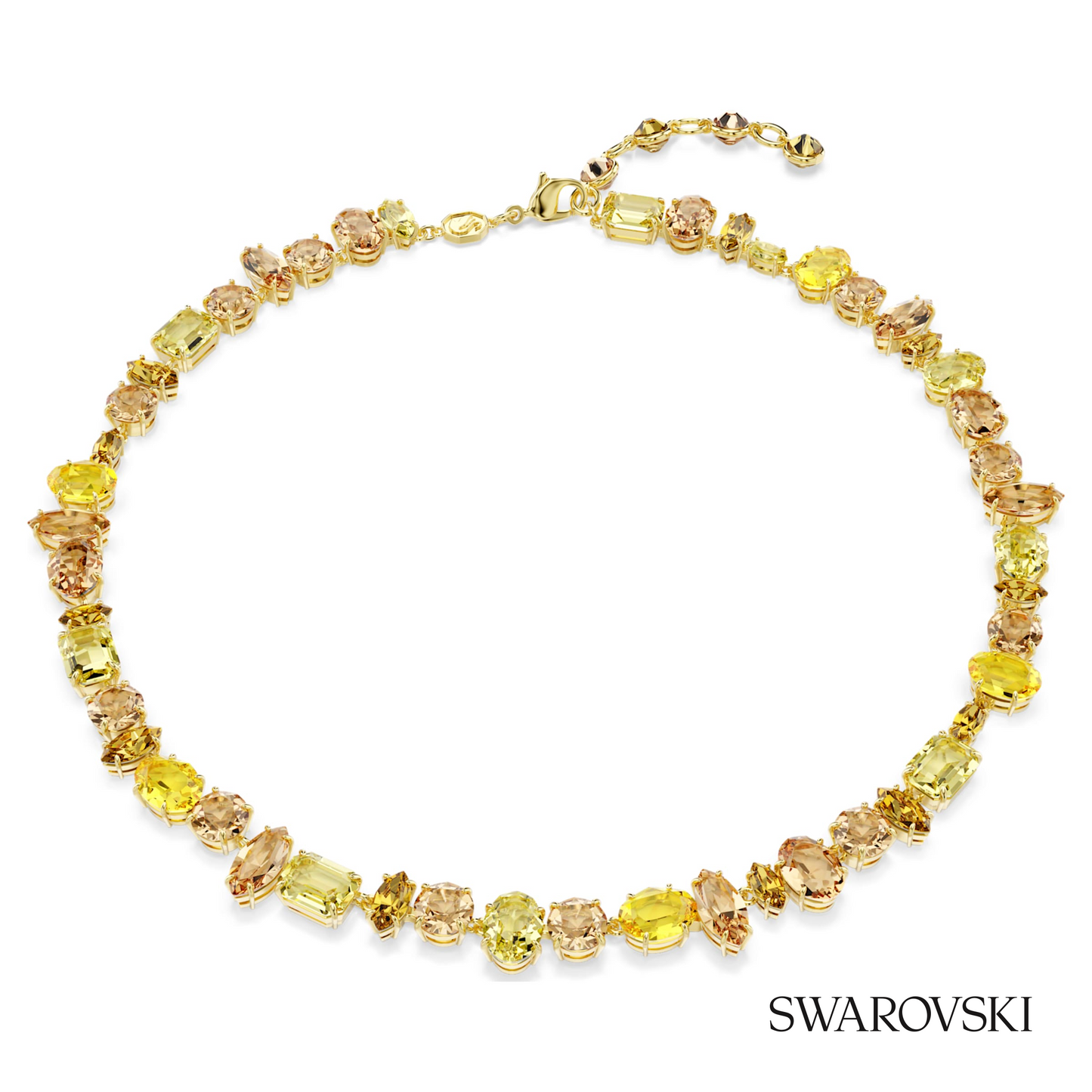 Swarovski Gema necklace, Mixed cuts, Yellow, 18K gold – item 5718071