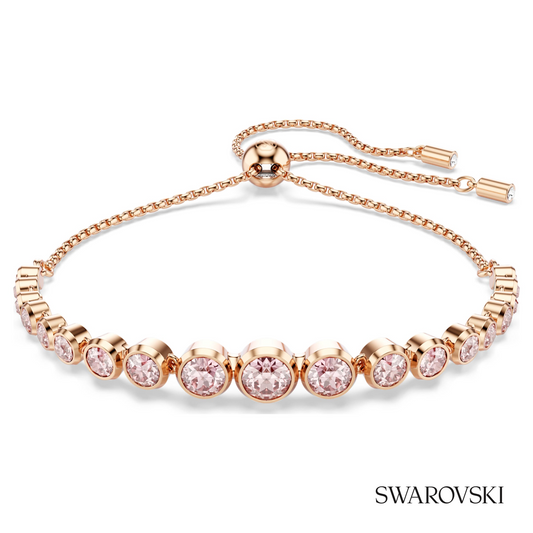 Imber bracelet, Mixed round cuts, Pink, 18K rose gold finish – item 5718204
