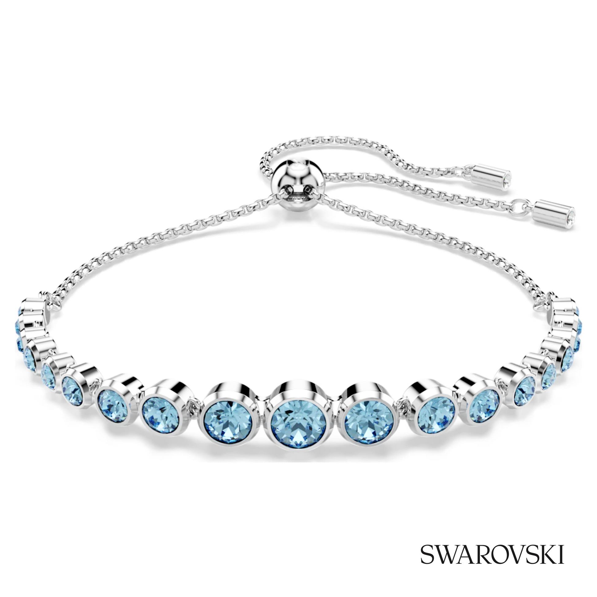 Swarovski Imber bracelet, Mixed round cuts, Blue, Rhodium – item 5719282 image 5