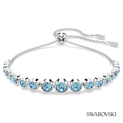 Swarovski Imber bracelet, Mixed round cuts, Blue, Rhodium – item 5719282 image 5