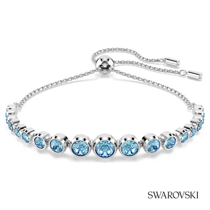 Swarovski Imber bracelet, Mixed round cuts, Blue, Rhodium – item 5719282