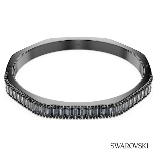 Matrix bangle, Baguette cut, Octagon shape, Gray, Ruthenium plated – item 5720365