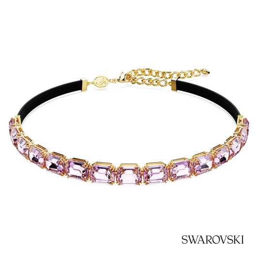 Millenia choker, Octagon cut, Purple, 18K gold finish – item 5720486