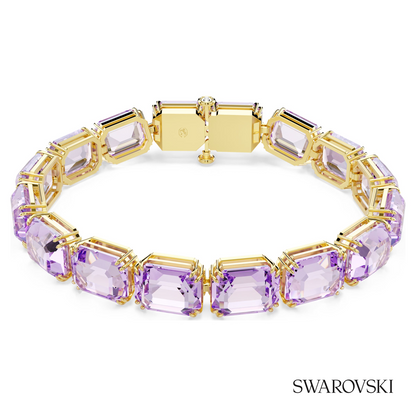 Swarovski Millenia bracelet, Octagon cut, Purple, 18K gold – item 5720487