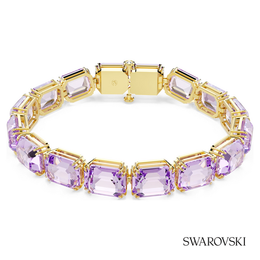 Swarovski Millenia bracelet, Octagon cut, Purple, 18K gold – item 5720487
