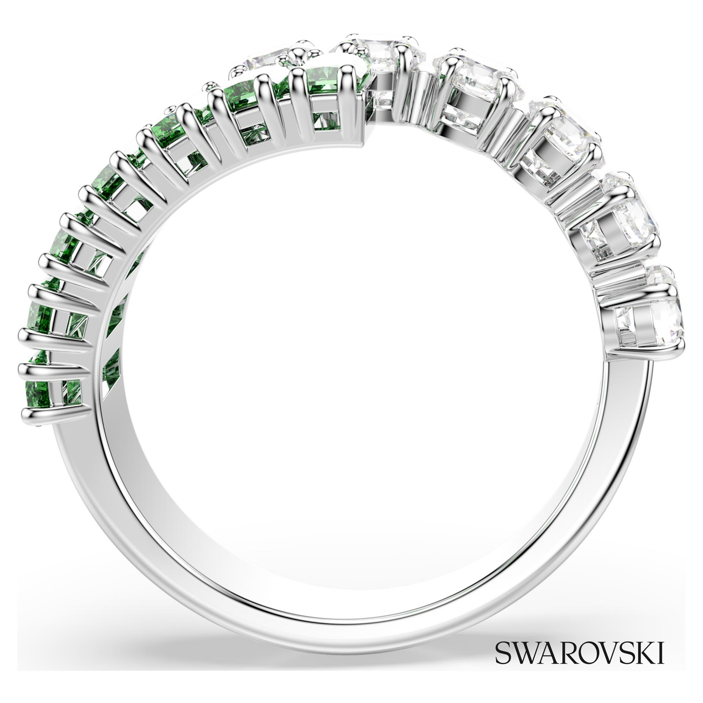 Swarovski Matrix ring, Mixed cuts, Green, Rhodium plated – item 5722454 image 3