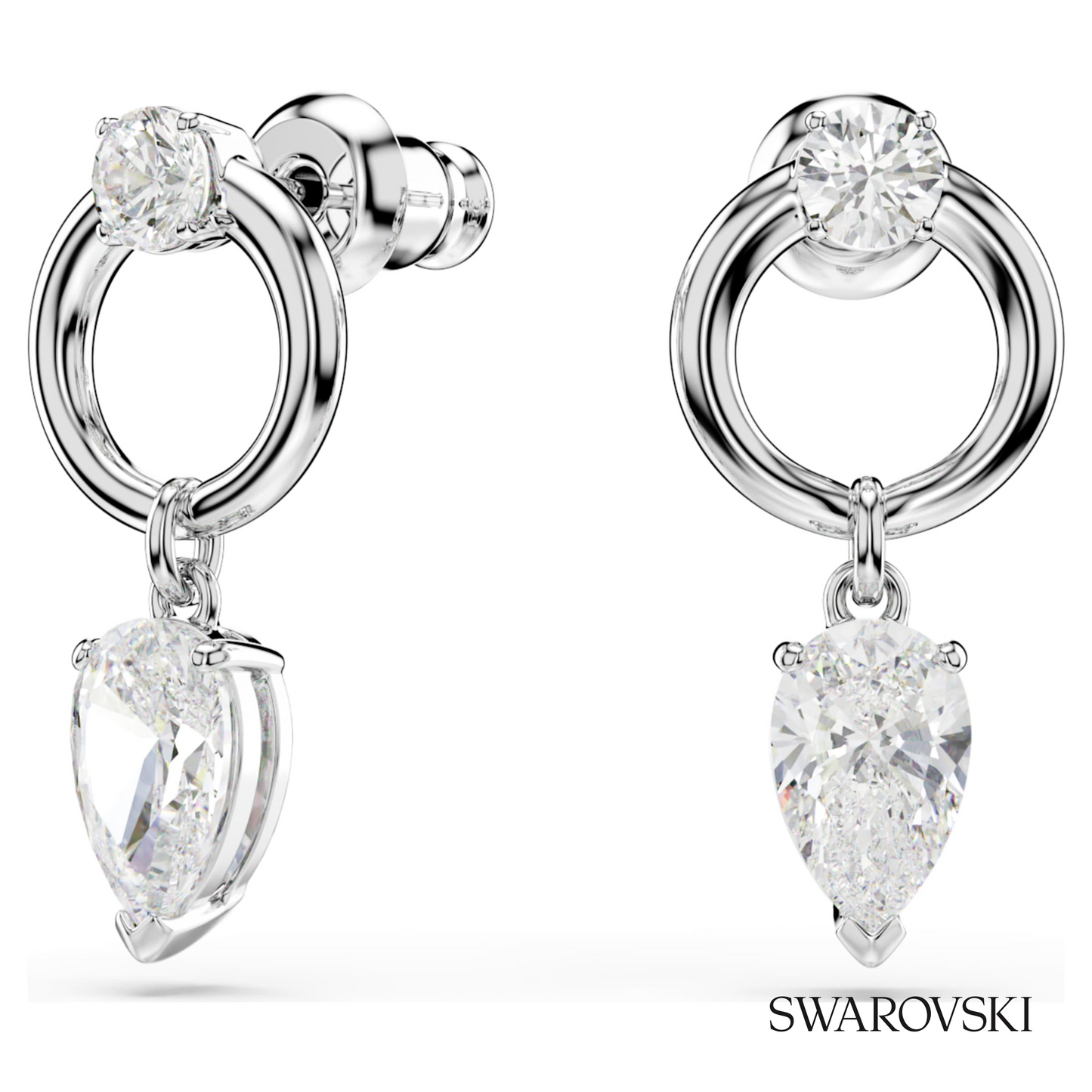 Swarovski Mesmera drop earrings, Mixed cuts, White – item 5723177 image 5