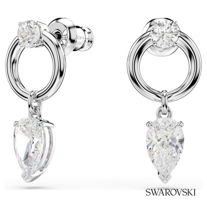 Swarovski Mesmera drop earrings, Mixed cuts, White – item 5723177 image 5