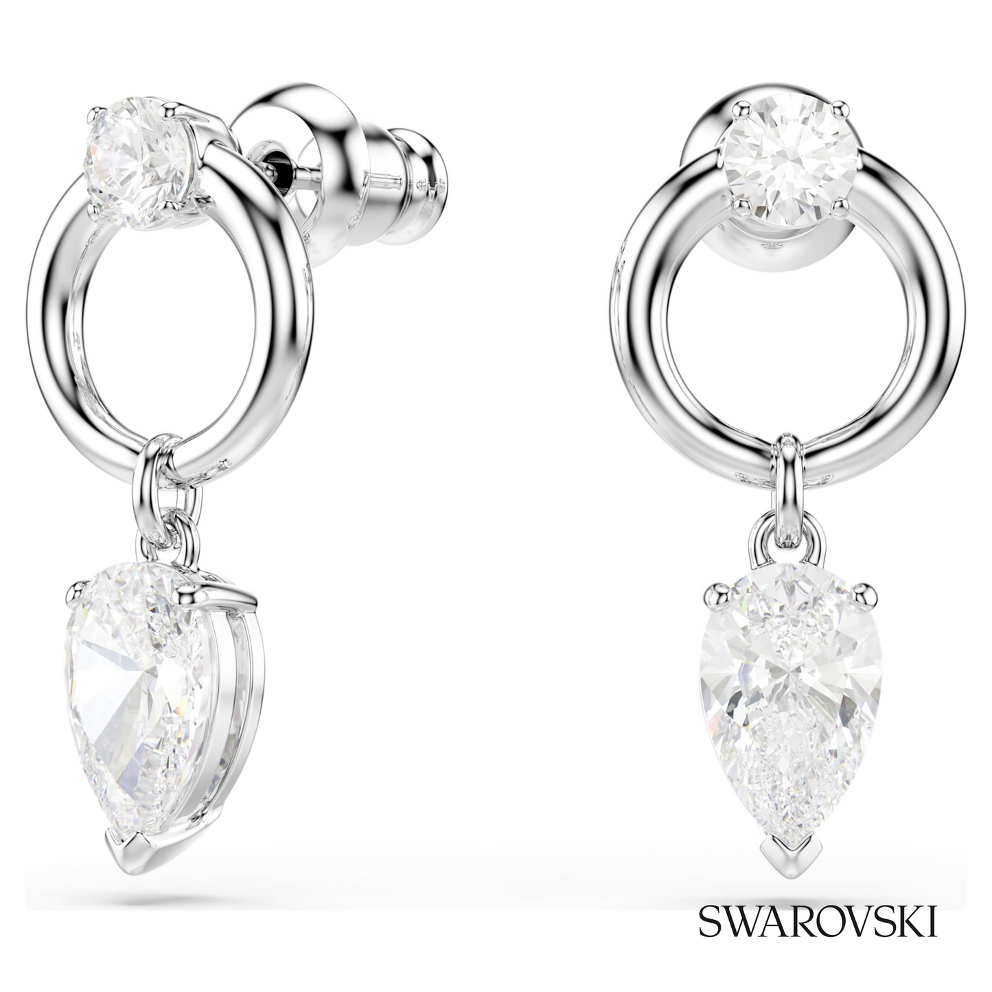 Swarovski Mesmera drop earrings, Mixed cuts, White – item 5723177 image 2
