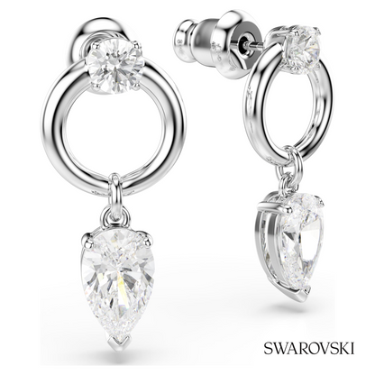 Swarovski Mesmera drop earrings, Mixed cuts, White – item 5723177 image 3